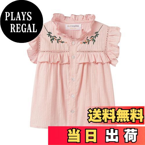 【送料無料】[LSMUDKINGDOM] キッズ ブラウス 女の子 袖フリル かわいい 花柄刺繍 ノースリーブ トップ..