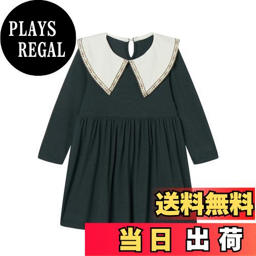 【送料無料】[LSMUDKINGDOM] ワンピース キッズ 長袖 丸襟 ギャザー 切り替え フレア かわいい 花柄刺..