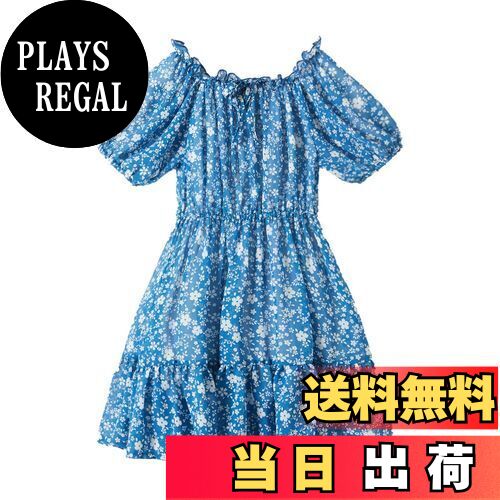 【送料無料】[LSMUDKINGDOM] シフォンワンピース キッズ 花柄 ボートネック オフショルダー 2WAY着用可..
