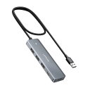 UGREEN USB 3.0 ハブ 4ポート拡張 USB ハブ USB C電源供給 セルフパワー/バスパワー USB 高速ハブ 軽量型 PS5 PS4 Windows/Mac OS対応 LEDランプ付き (3A1C -60cm)