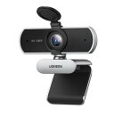 UGREEN ウェブカメラ フルHD 1080P 200万画素 マイク内蔵 USB Webカメラ、ノイズキャンセリングマイク×2、85°超広視野角 & 固定焦点、プラグ&ドプレイ、自動光補正、プライバシーカバー付き、ストリーミング/会議用PCカメラ、 Zoom/Teams/Skype、在宅勤務・授業・会議