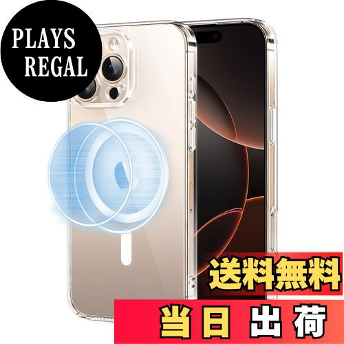 【送料無料】UGREEN iPhone 16 Pro Max ケース マグネット搭載 マグセーフ対応 米軍MIL規格の保護 iPhoneケース 耐衝撃 magsafe ワイヤレス充電 超薄型デザイン 黄ばみにくい 透明 TPU 耐スクラッチ スクリーン＆カメラ保護 高光線透過率 軽量 スリム アイフォン