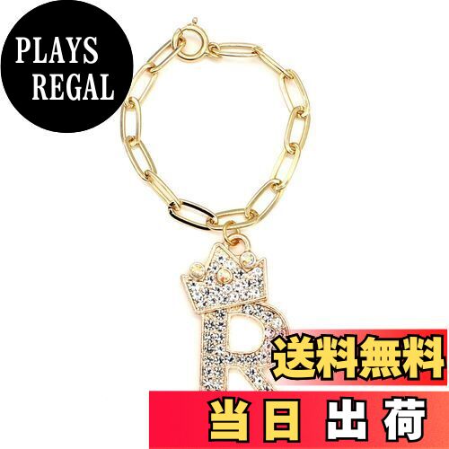 【送料無料】miwaki バッグチャーム イニシャルチャーム キーホルダー イニシャル アルファベット 王冠 スクエアチェーン レディース アクセサリー ゴール...