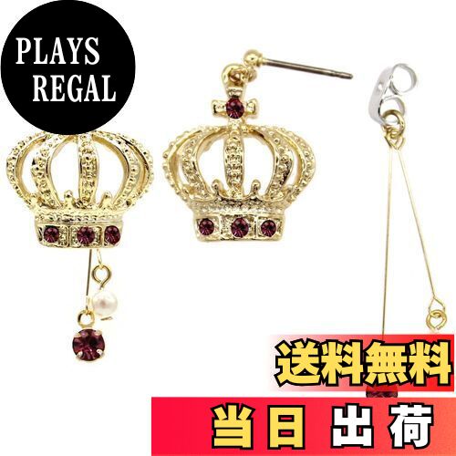 【送料無料】miwaki ピアス レディース メンズ 王冠 ティアラ モチーフ カラーストーン チタンポスト ..