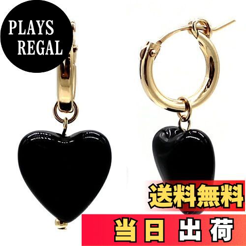 【送料無料】miwaki K14GF ゴールドフィルド G型 フープ ピアス ハート オニキス 天然石 シンプル レディース ピアス金具 パーツ 金属アレルギー...