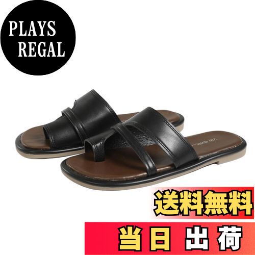 【送料無料】[Minax] サンダル レディース ぺたんこ 歩きやすい ファッションサンダル スリッパ PUレザ..