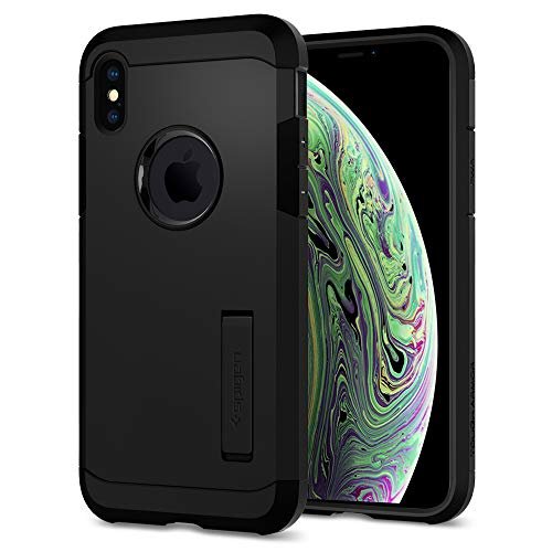 【Spigen】 iPhone XS ケース/iPhone X ケース 5.8インチ 対応 耐衝撃 米軍MIL規格取得 スタンド機能 タフ・アーマー 057CS22160 (マット・ブラック)