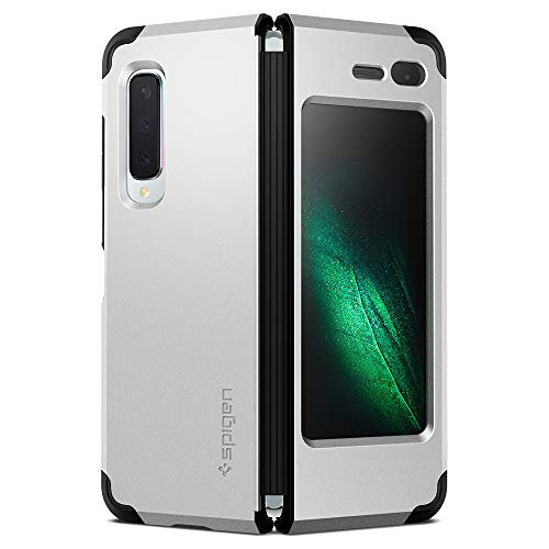 【Spigen】 Galaxy Fold ケース [ SCV44 ] カバー ギャラクシー フォールド ケース フルカバー 背面保護 全面保護 耐衝撃 米軍MIL規格取得 カメラ保護 画面保護 傷防止 衝撃 吸収 Qi充電 ワイヤレス充電 タフ・アーマー 615CS26166 (サテン・シルバー)