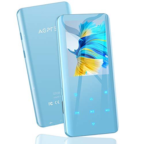 AGPTEK MP3プレーヤー AGPTEK MP3プレーヤー 32GB内蔵 Bluetooth5.0 mp3プレイヤー 3D曲面 音楽プレーヤー スピーカー内臓 HIFI超高音質 2.4インチ大画面 スピーカー内蔵 デジタルオーディオプレーヤー 小型 超軽量 FMラジオ 録音 最大128GBまで拡張可能 日本語説明書付き(ブルー)