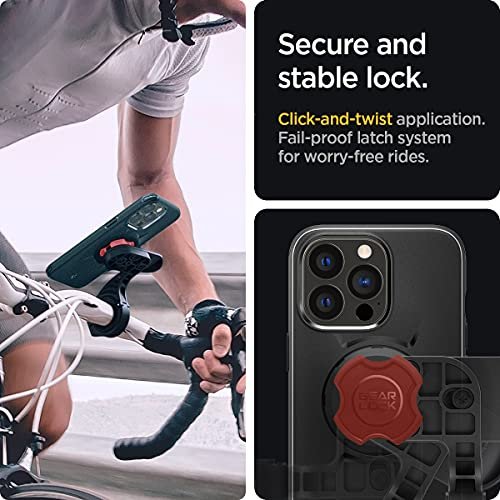 Spigen iPhone13 Pro 用 ケース ギアロックバイクマウントケース スマホ ホルダー バイク 自転車対応 転落防止 固定 耐衝撃 カメラ保護 傷防止 衝撃 吸収 ギアロック ACS03742 (マット・ブラック) 3