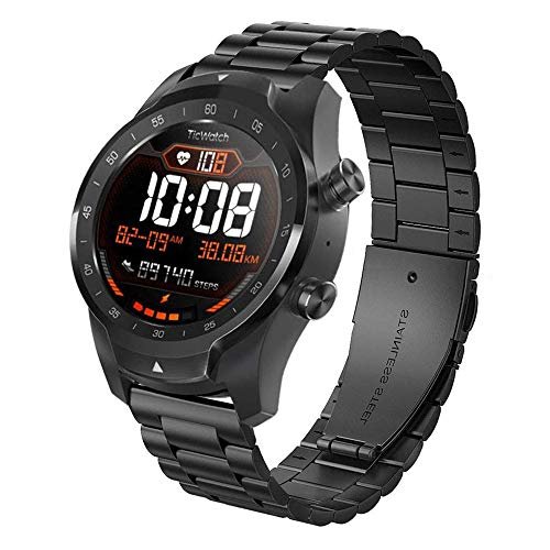Miimall For Galaxy Watch 4/Watch Active 3バンド Galaxy Watch 交換バンド 20mm通用バンド 金属 高級ステンレスバンド 調節可能 ビジネス風 ステンレス材質 Galaxy watch3 41mm 交換バンド（ブラック）