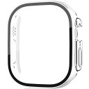 【全面保護】Miimall対応Apple Watch Ultra 49mm 2022ケース アップルウォッチ Ultra 49mm カバー 全面保護 PC材質 落下防止 液晶保護 傷防止 超軽量 ワイヤレス充電 指紋防止 脱着簡単 気泡防止 撥油性 Apple Watch 49mm 保護カバー（ホワイトシルバー）