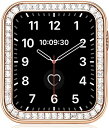 Miimall 対応 Apple Watch4/5/6/SE 保護ケース 40mm アップルウォッチ 4 金属カバー 彩りラインストーン 傷防止 お洒落 キラキラ 装着簡単 Apple Watch 6 保護バンパー（40mm|ローズゴードル）