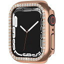 Miimall【2021新モデル】Apple Watch Series 8/7 41mm 専用ケース ラインストーン お洒落 傷防止 超簿軽量 PC材質 アップルウォッチ 7 41mm カバー 衝撃吸収 装着簡単 Apple Watch 7 ケース（41mm|ローズゴールド）