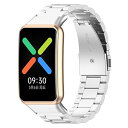 Miimall 対応Oppo Watch Free バンド ステンレス Oppo Watch Free 交換バンド 金属 高級ステンレスバンド 調節可能 ビジネス風 Oppo Watch Free 交換バンド（シルバ