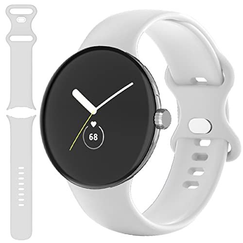 Miimall 対応Google Pixel Watch専用 シリコンバンド Google グーグルPixel Watch向けのTPUバンド シリコン 快適なデザイン シンプル 簡単取付 Pixel Watchスマート ウォッチ 対応バンド(ホワイト|Lサイズ)