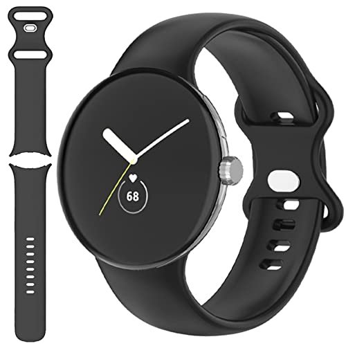 Miimall 対応Google Pixel Watch専用 シリコンバンド Google グーグルPixel Watch向けのTPUバンド シリコン 快適なデザイン シンプル 簡単取付 Pixel Watchスマート ウォッチ 対応バンド(ブラック|Sサイズ)