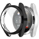 Miimall【2枚セット】Huawei Watch 3 Pro ケース ファーウェイウォッチ3 Proカバー ソフト TPU 全面保護ケース Huawei Watch 3 Pro専用 ケース カバー スクラッチ防止 高透過率 防爆裂 TPU材料ケース 擦り傷防止(ブラック+シルバー)