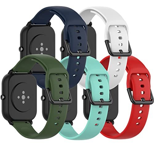 Miimall【5本セット】 対応Huami Amazfit GTS4 Mini シリコンバンド Huami Amazfit GTS4 Mini TPUバンド シリコン 快適なデザイン シンプル 簡単取付 Xiaomi（シャオミ） Amazfit GTS4 Mini 対応バンド(レッド+ダ... 1