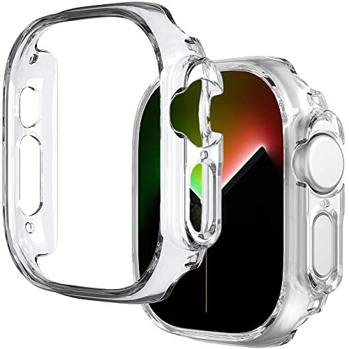 Miimall対応Apple Watch Ultra 49mm 専用ケース 【2022新モデル】 アップルウォッチ Ultra 保護カバー PC材質 超簿軽量 衝撃吸収 装着簡単 傷防止 防塵 Apple Watch Ultra ケース（クリア）