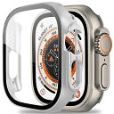 Miimall【全面保護】対応Apple Watch Ultra 49mm 2022ケース PC材質 落下防止 液晶保護 傷防止 超軽量 ワイヤレス充電 アップルウォッチシリーズ Ultra 49mm 脱着簡単 指紋防止 気泡防止 Apple Watch 49mm 保護カバー（シルバー）