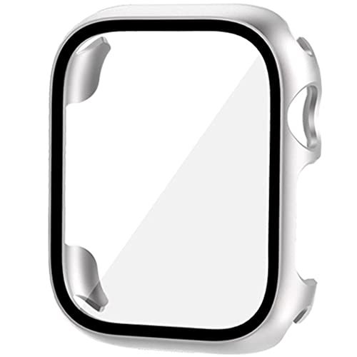 Miimall【全面保護】対応Apple Watch 8/7/6/SE/4/5 ケース PC材質 落下防止 液晶保護 傷防止 超軽量 ワイヤレス充電 Apple Watch 40mm 41mm 脱着簡単 指紋防止 気泡防止 アップルウォッチシリーズ 8 保護カバー（40mm 41mm|シルバー）