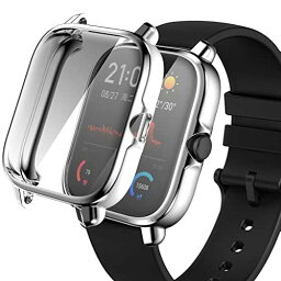 Miimall対応Huami Amazfit GTS 3 カバー TPU全面保護ケース メッキ加工 衝撃吸収 指紋防止 高透過率 Amazfit GTS 3ケース 気泡防止 脱着簡単 軽量 薄型（シルバー）