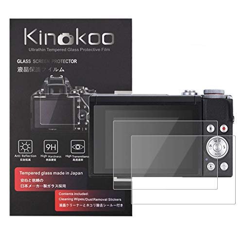 kinokoo Canon KissX10iフィルム PowerShot G7X Mark3 液晶保護フィルム 硬度9H 厚さ0.25mm 高透過率 耐指紋 気泡無し 強化ガラス 2枚セット クロス付き(G7X3/KissX10i専用)