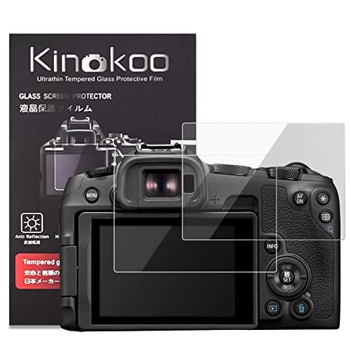 kinokoo Canon EOS R8 保護フィルム EOS R50 液晶保護フィルム 硬度9H 厚さ0.25mm 高透過率 耐指紋 気泡無し 強化ガラス 2枚セット クロス付き(EOS R8/EOS R50専用)