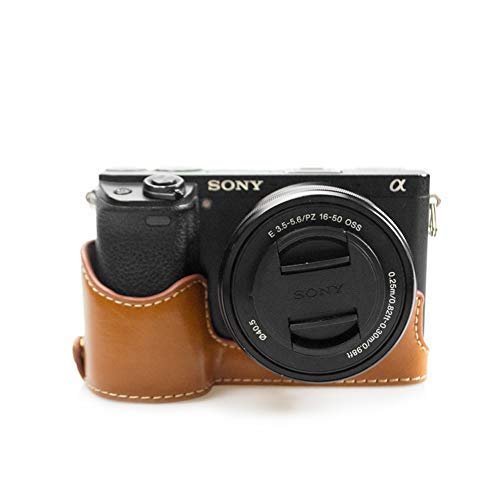 kinokoo SONY α6000α6300専用ケース ボディケース PUレザー オシャレ バッテリーの交換でき 三脚ネジ穴付き (ブラウン)