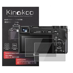 kinokoo 液晶保護フィルム SONY デジタルカメラ a6400/a6300/a6000/NEX-7/NEX-6/NEX-5/NEX-3専用 硬度9H 高透過率 耐指紋 気泡無し 強化ガラス 厚さ0.3mm 2枚セット 標識クロス付き(a6400/a6300/a6000/NEX-7/NEX-6/NEX-5/NEX-3専用)