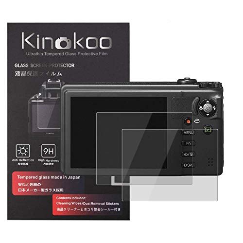 kinokoo 液晶保護フィルム リコー Ricoh デジタルカメラ CX6/CX5/CX4/CX3/CX2/CX1専用 硬度9H 高透過率 耐指紋 気泡無し 強化ガラス 厚さ0.3mm 2枚セット 標識クロス付き(CX6/CX5/CX4/CX3/CX2/CX1専用)