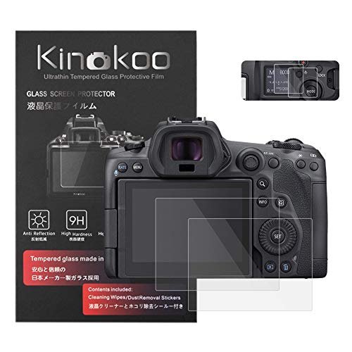 kinokoo デジタルカメラ液晶保護フィルム 液晶プロテクター Canon EOS R5専用 液晶モニター用ガラスプロテクターと表示バネル用高性能保護フイルムセット 2セット(EOS R5専用)