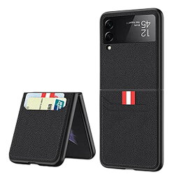 LICHIFIT Samsung Galaxy Z Flip4/Z Flip3対応ケース カバー 保護ケース 傷防止 全面保護 折り畳み式スマホ アクセサリー （ブラック）