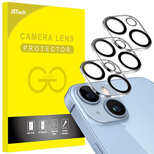 JEDirect iPhone 14 6.1インチ/iPhone 14 Plus 6.7インチ用 カメラフィルム レンズ 9H強化ガラス 高透過率 傷つけ防止 夜景撮影に影響なし 3枚セット