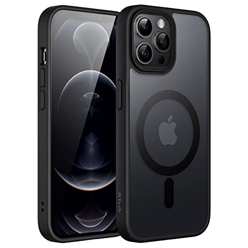 JEDirect iPhone 12 Pro Max 6.7インチ用 マグネット ケース MagSafeに対応 半透明のマット背面 薄型 耐衝撃 カバー (ブラック)