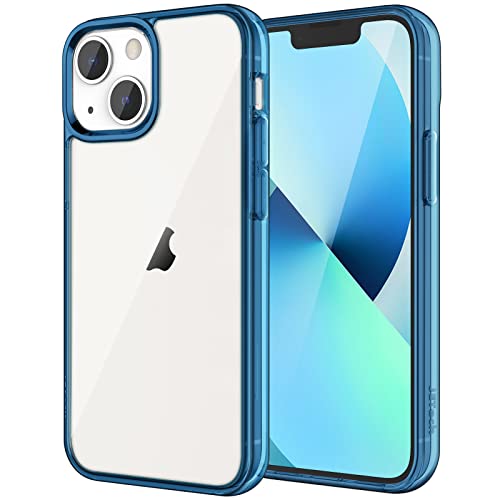 JEDirect iPhone13 mini 保護ケース(5.4インチ専用) 黄ばみなし 衝撃吸収 バンパーカバー 傷つけ防止 クリアバック (ブルー)