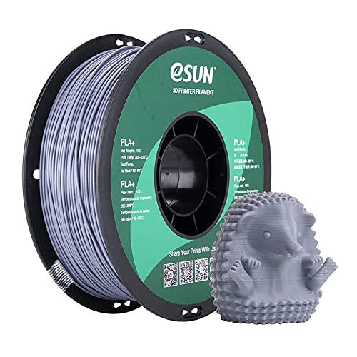 eSUN PLA Plus 3Dプリンターフィラメント PLA+ 寸法精度+/-0.03mm、1.75mm径 3Dプリンター用 正味量1KG (2.2LBS) スプール造形材料PLA材料 (グレー)