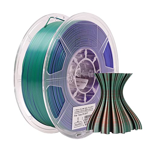 eSUN シルクミスティック PLA フィラメント 1.75 mm、シルキー 3 色 3 D プリンター フィラメント PLA、寸法精度 +/- 0.05 mm、1 KG スプール (2.2 LBS) 3D プリンター用フィラメント、シルク銅紫緑します