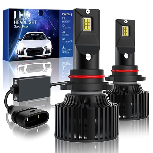 IKERY HB3/9005 LEDヘッドライト ドライバーユニット搭載 50W 20000流明 12-24V 6500K 車検対応 ファン搭載 (2個入） (9005/ HB3)