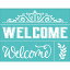 OLYCRAFT 2枚 ステンシルプレート Welcome ステンシル 自己粘着 スクリーン印刷テンプレート 描画テン..