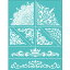 OLYCRAFT 2枚 シルクステンシルプレート 花の角 ステンシル 粘着性 スクリーン印刷テンプレート 描画テ..