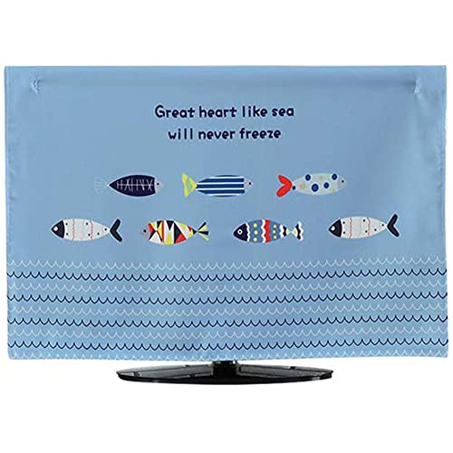 IKENOKOIテレビカバー 防塵カバー 液晶テレビカバー 可愛い 欧米風 55インチ(130X80cm 魚)