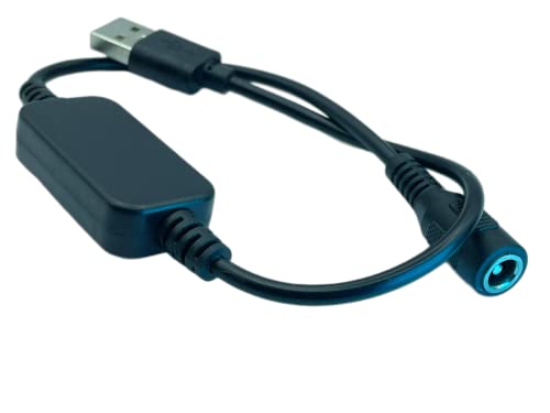CNCTWO(コネクトツー) バートル(BURTLE) ファン付き作業服 AC370/371(2023年)、AC310/311(2022年製)ファンをモバイルバッテリーから12Vに昇圧して動作できるDC(メス)-USB(オス)変換ケーブル 36cm 5212VF