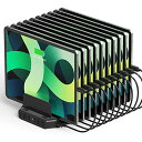 【送料無料】Unitek 2023 USB充電ステーション 10ポート PD18W PD60W 卓上充電スタンド 120W PSE認証済 10台同時充電 1.5A/2.4A/3A スマートIC搭載 複数台対応 Android/iPhone/iPad/kindle/タブレット/PSP 仕切り板 間隔調整可能 収納便利 卓上 黒