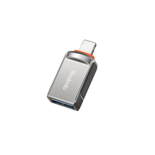 Mcdodo USB-A 3.0 to ライトニング 変換アダプタ OTG機能対応 5.0Gbps 高速データ転送 即座アクセス 携帯電話/タブレットの拡張 安定した互換性 iOS16/15/14/13など 新しいiOSシステムは画像/ビデオ/PDF/ワードなどをサポート タイプ OT-8600 ダークグレイ