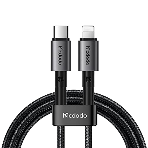 Mcdodo USB-C ライトニングケーブル 1.8m 36W急速充電 PD対応 i-Phone 充電ケーブル MSC充電技術搭載 高速データ転送 アルミ合金シェル 高耐久ナイロン編み タイプC ライトニングケーブル PDケーブル i-Phone 14 Pro/13/12 i-Pad i-Pod Air-PodsなどのiOS機器対応 型