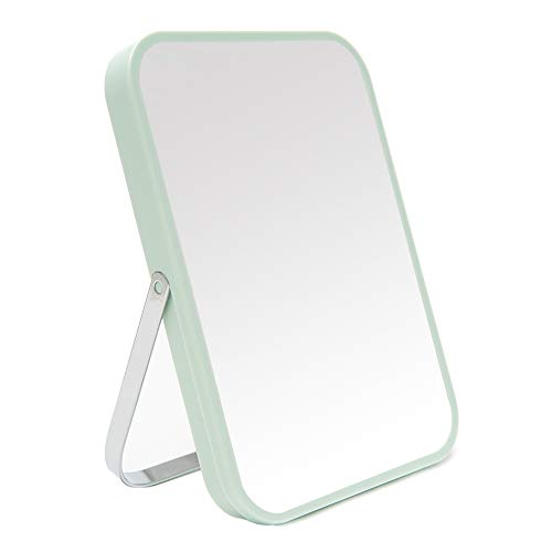 YEAKE 鏡 卓上 ミラー 手鏡 卓上鏡 かがみ携帯式折り畳み鏡&化粧鏡&スタンドミラー 卓上 そしてサポート付き90°回転女優ミラー (緑)