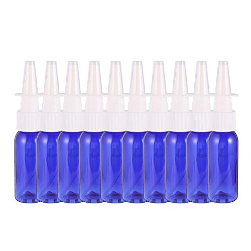 Frcolor 点鼻スプレーボトル 30ml 空容器 ミニスプレー 詰め替えボトル 遮光 プラスチック製 ドライノーズ対策 10本セット（ブルー）
