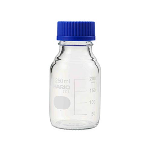 HARIO 耐熱ねじ口瓶(メジュームビン) フタ・液切リング付 GL-45 250mL 10本入/63-1246-36